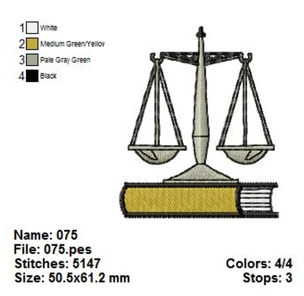 Matrizes de Bordado Profissões – Direito 3 (PES, JEF, DST, EXP)