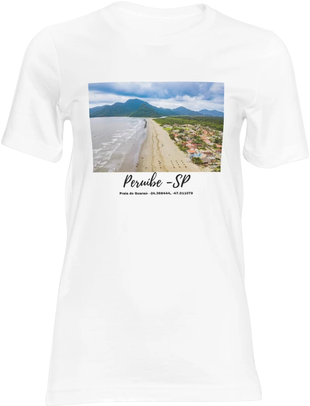 Camiseta Praia do Guaraú – Um Clássico de Peruíbe em Estampa Exclusiva