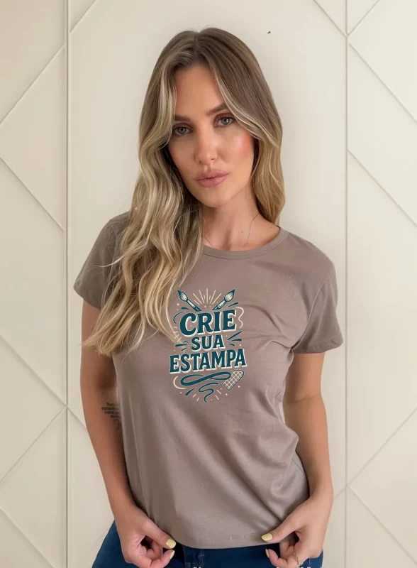 Camiseta Feminina Fendi Babylook 100% Algodão – Personalizada e Confortável