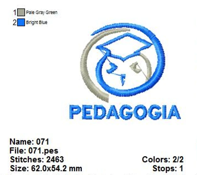 Matrizes de Bordado Profissões – Pedagogia 2 (PES, JEF, DST, EXP)