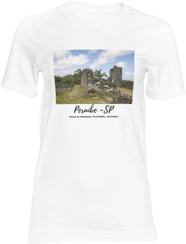 Camiseta Ruínas do Abarebebê – História de Peruíbe Estampada com Estilo