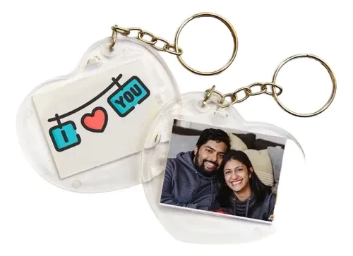 Chaveiro Acrílico Coração 3x4 Personalizado com Foto – Presente Criativo