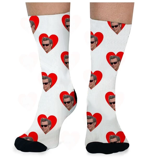 Meia Personalizada com Foto – Ponta e Calcanhar Branco