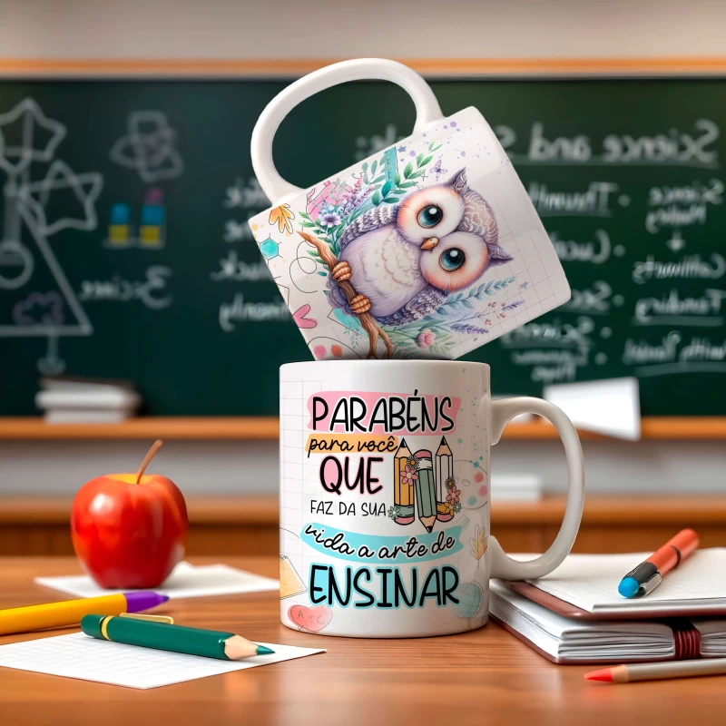 Caneca Dia dos Professores - Professora love