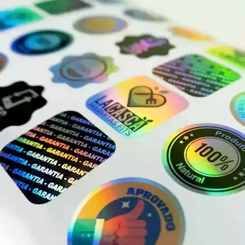 Cartela de Adesivo em Vinil Holográfico
