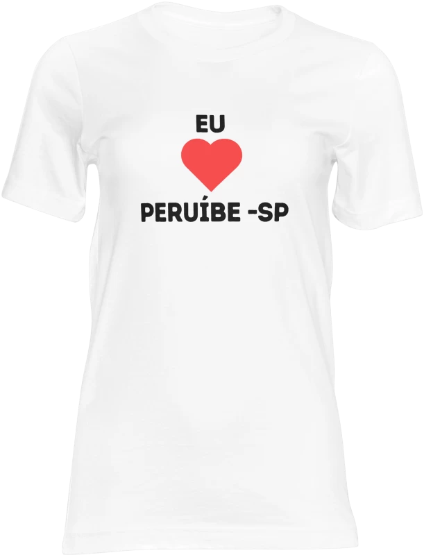 Camiseta Eu Amo Peruíbe – Estampa "Eu ❤️ Peruíbe"