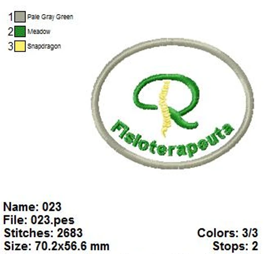 Matrizes de Bordado Profissões – Fisioterapeuta (PES, JEF, DST, EXP)