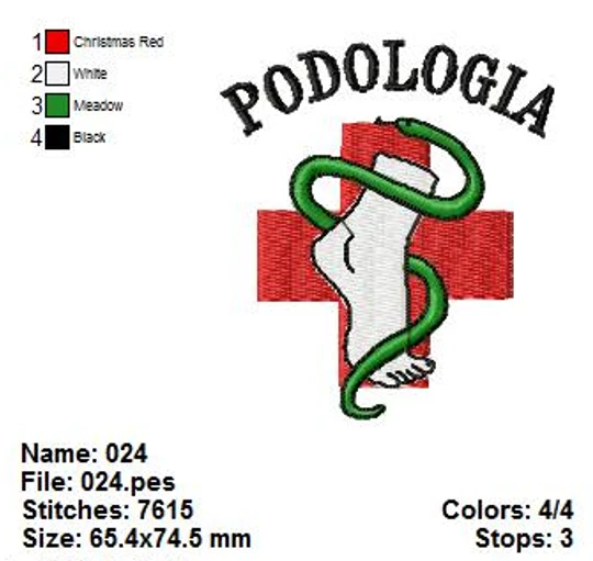 Matrizes de Bordado Profissões – Podologia (PES, JEF, DST, EXP)