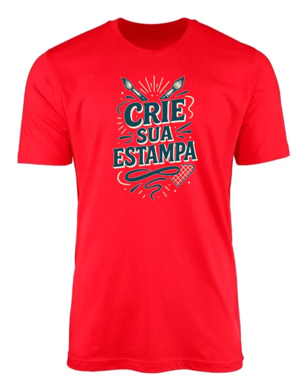 Camiseta Personalizada 100% Algodão Fio 30.1 – Cor Vermelha