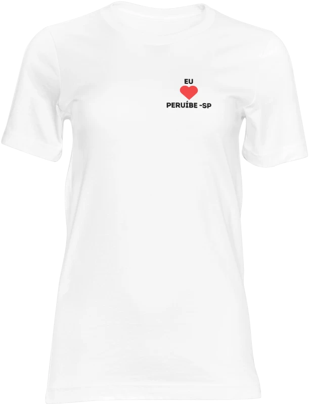 Camiseta Eu Amo Peruíbe – Estampa "Eu ❤️ Peruíbe"