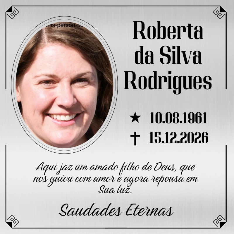 Azulejo Placa de Túmulo 20x20cm Personalizado – Foto e Nome Gravados