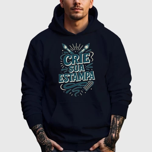 Blusa de Frio Moletom Canguru Personalizado – Unissex com Capuz e Bolso – Estampa Sob Encomenda