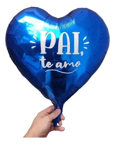 Balão Coração Pai Te Amo 24cm Azul Royal – Decoração Dia dos Pais