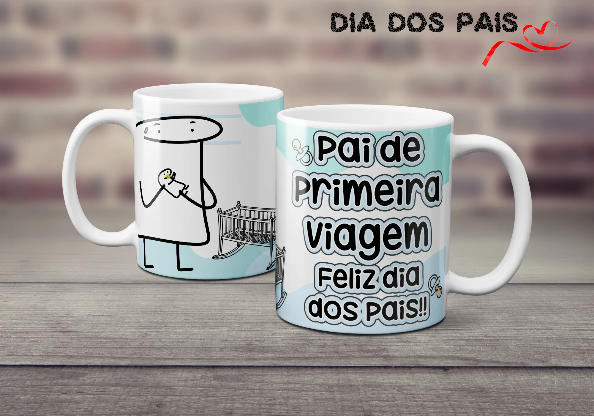 Caneca Flork Dia dos Pais Personalizada -  Pai de primeira viagem   - Presente Criativo para o Papai