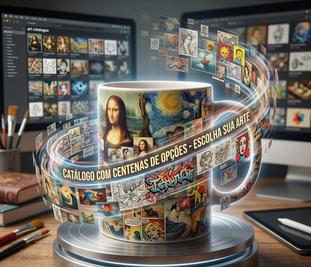 Caneca Personalizada Escolha Sua Arte – Catálogo Com Centenas De Opções
