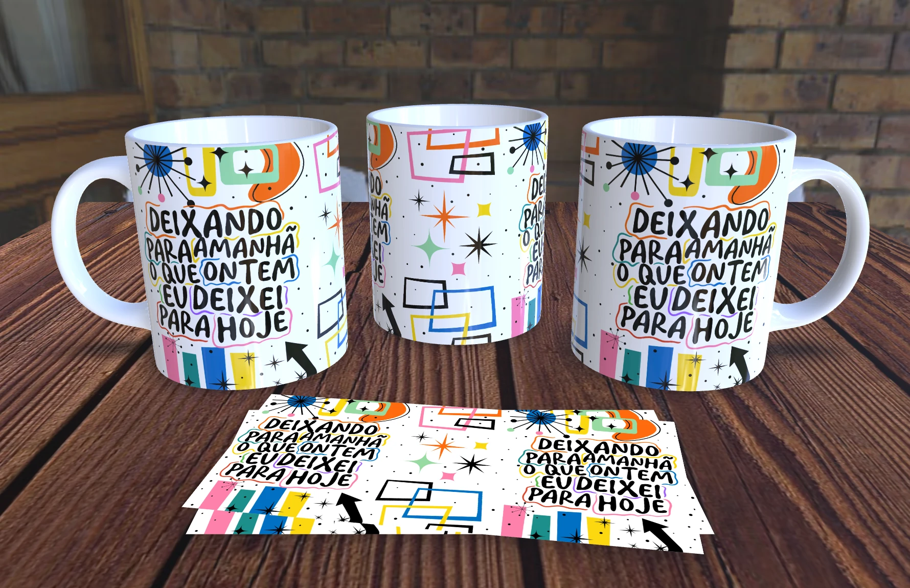 Caneca Personalizada Vibes de Boa -  Deixando pra amanhã oque deixei pra hoje - Presente Criativo Cerâmica 325ml