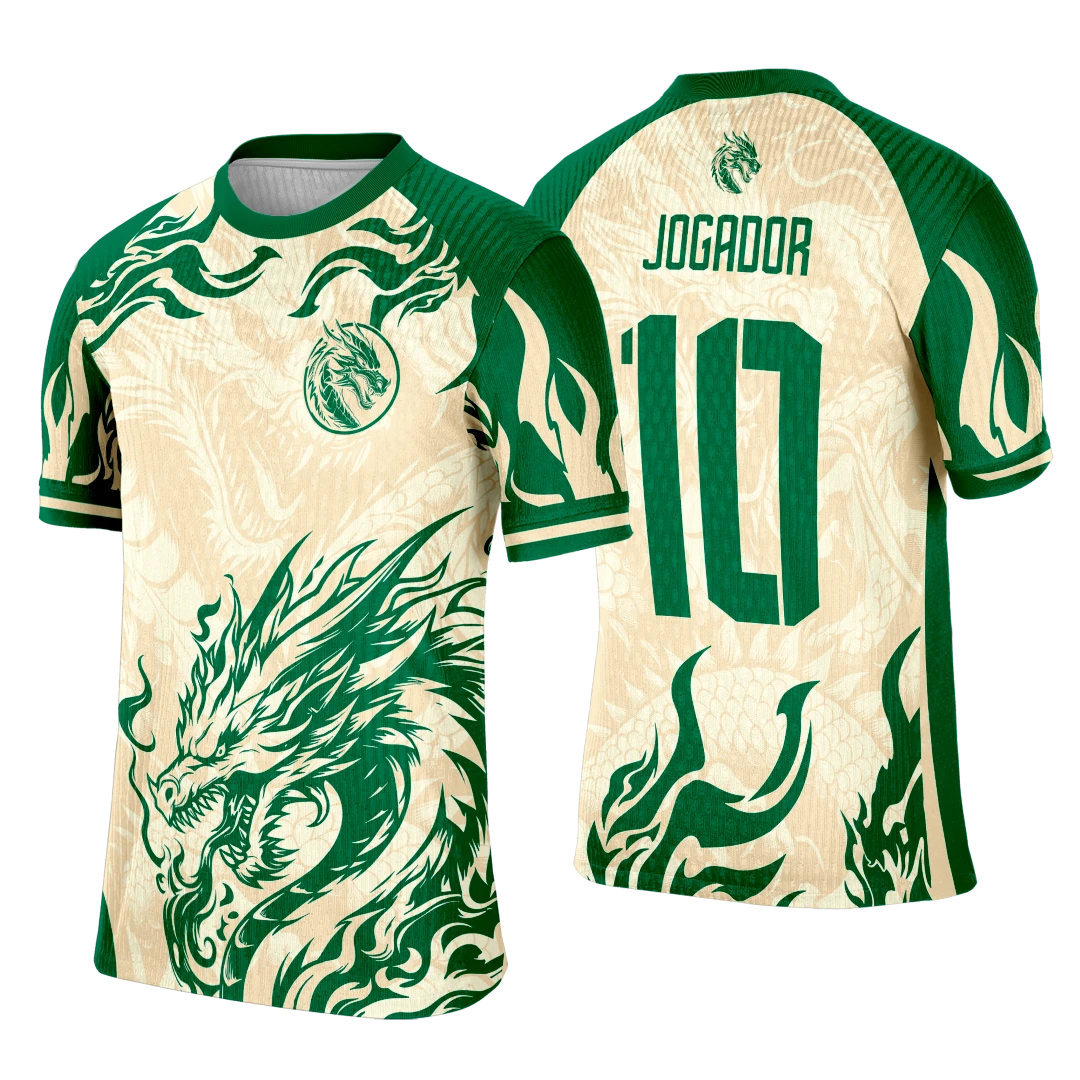 Camiseta Interclasse Dragão Verde — Dry Fit Personalizada para Equipes e Torcidas