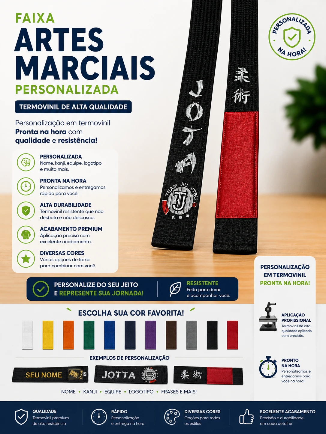 Faixa Personalizada para Artes Marciais - Traga a Sua!