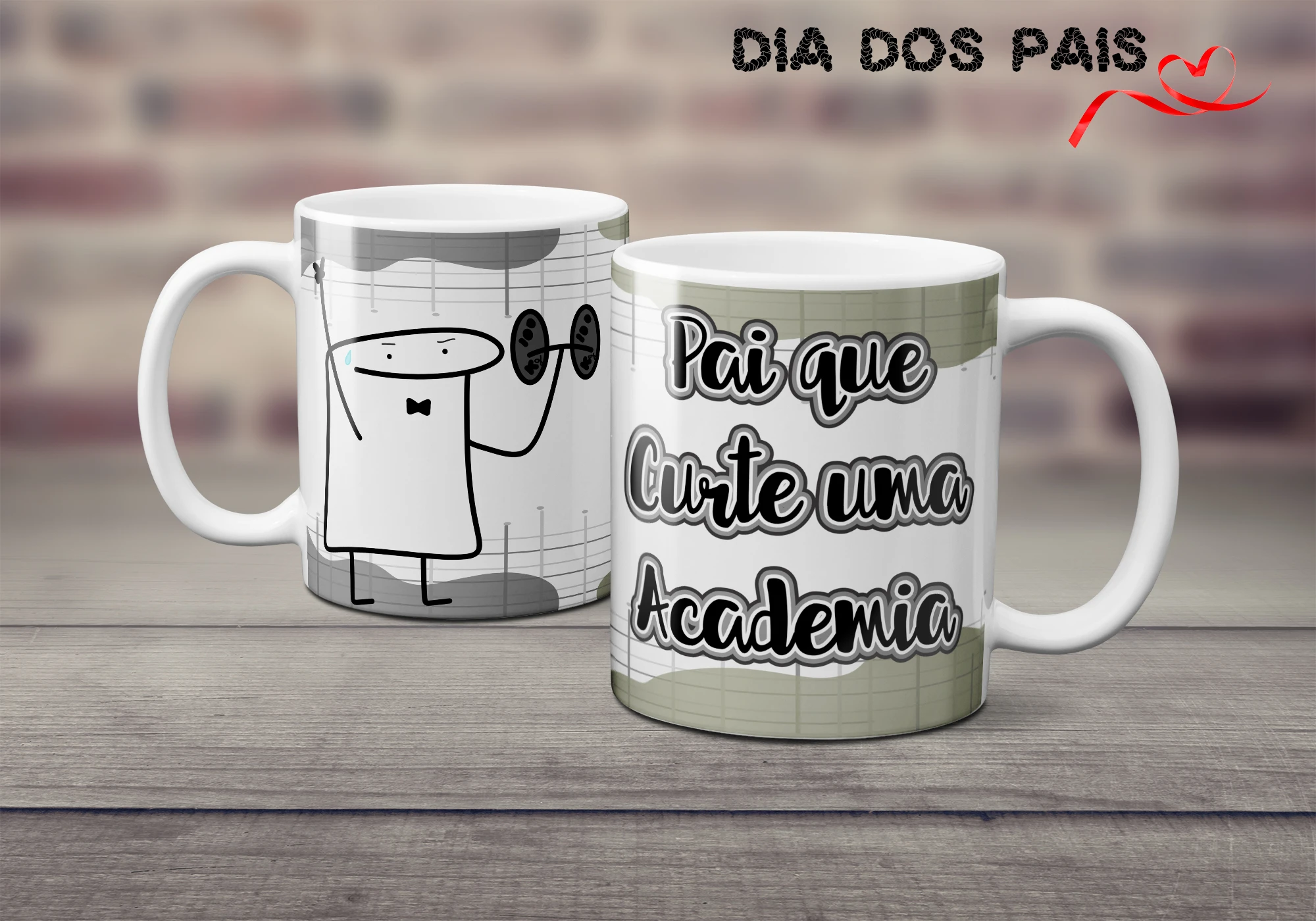 Caneca Flork Dia dos Pais Personalizada -  Pai que curte uma Academia- Presente Criativo para o Papai