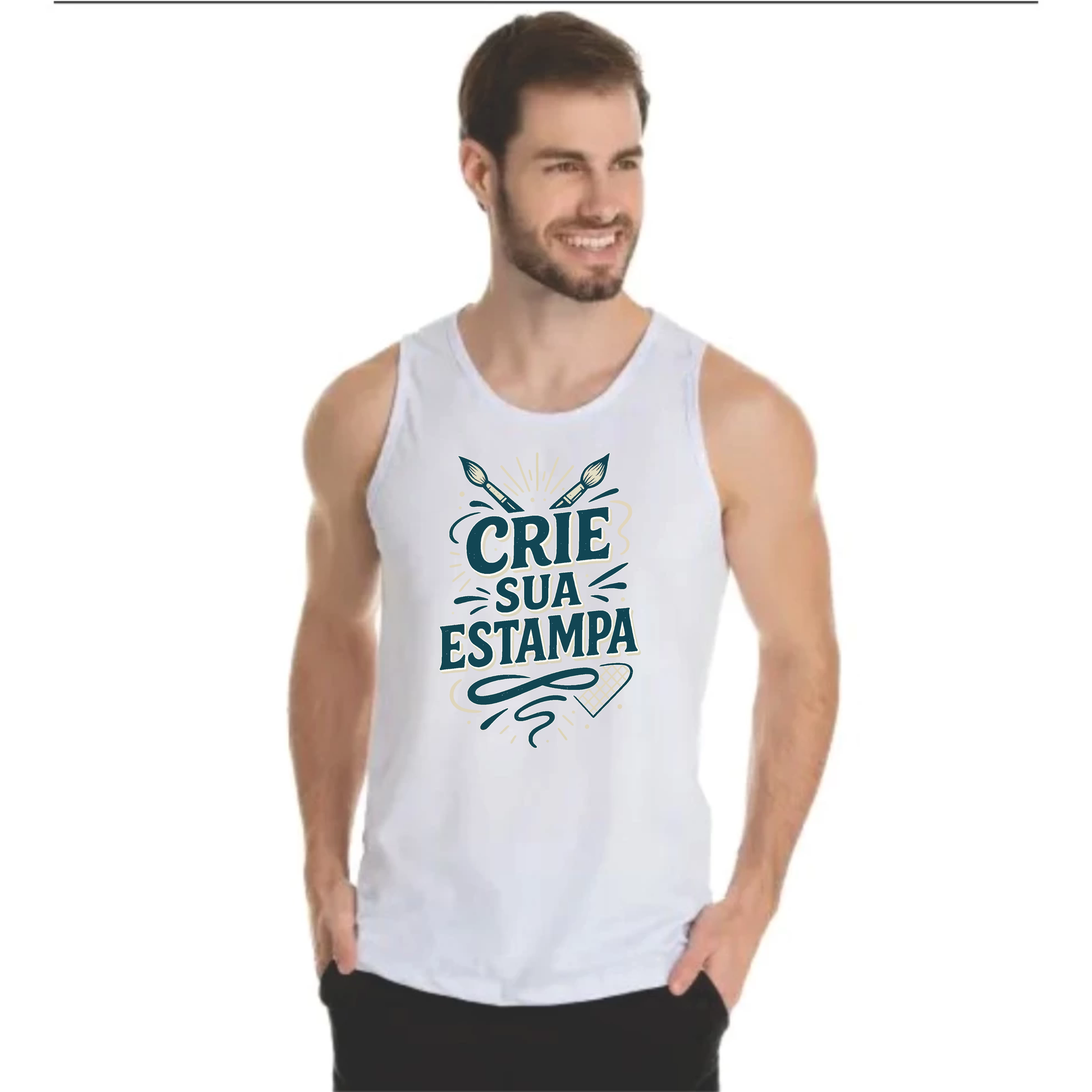Camiseta Regata 100% Poliéster Personalizada em Sublimação – Estampa Viva e Entrega Rápida