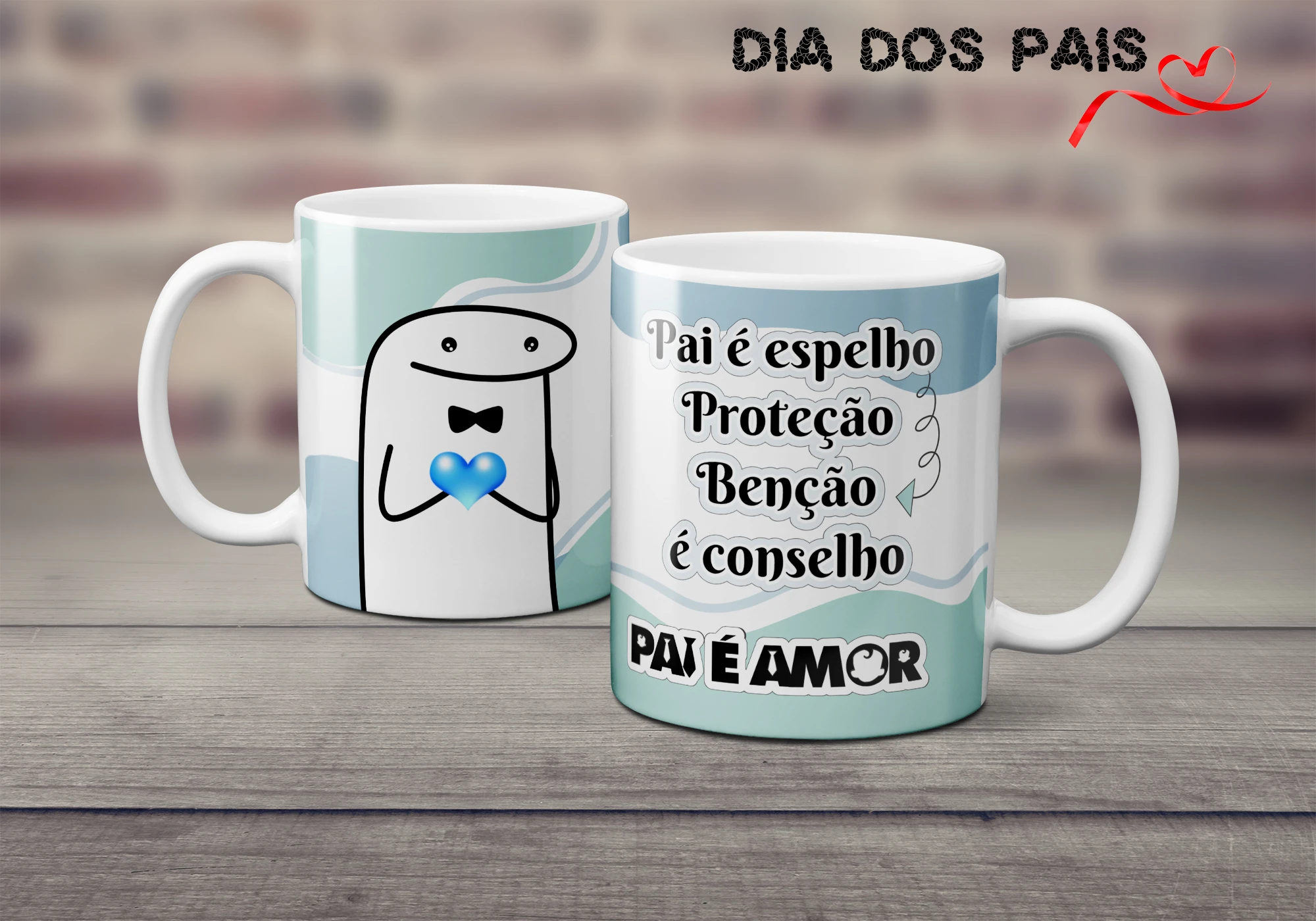Caneca Flork Dia dos Pais Personalizada -  Pai, você é espelho, Proteção, Benção, é conselho   - Presente Criativo para o Papai