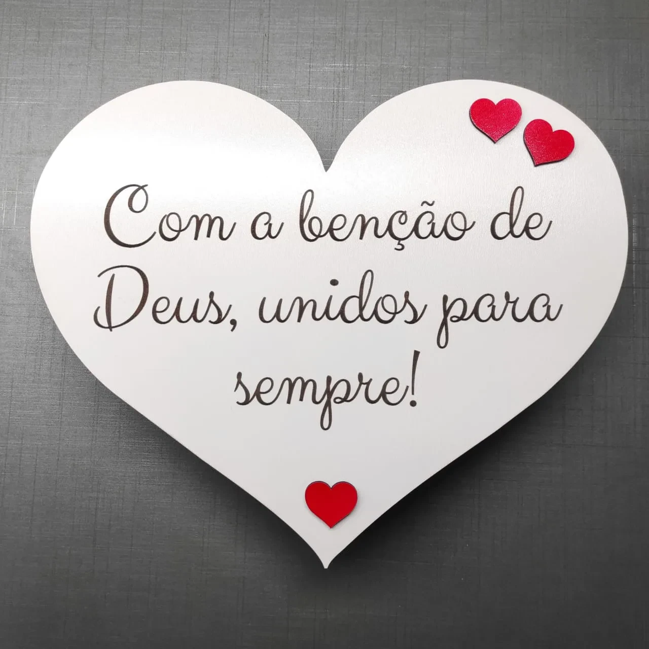 Placa Coração MDF Personalizada com Foto — 20 x 23 cm (Decoração & Presente)