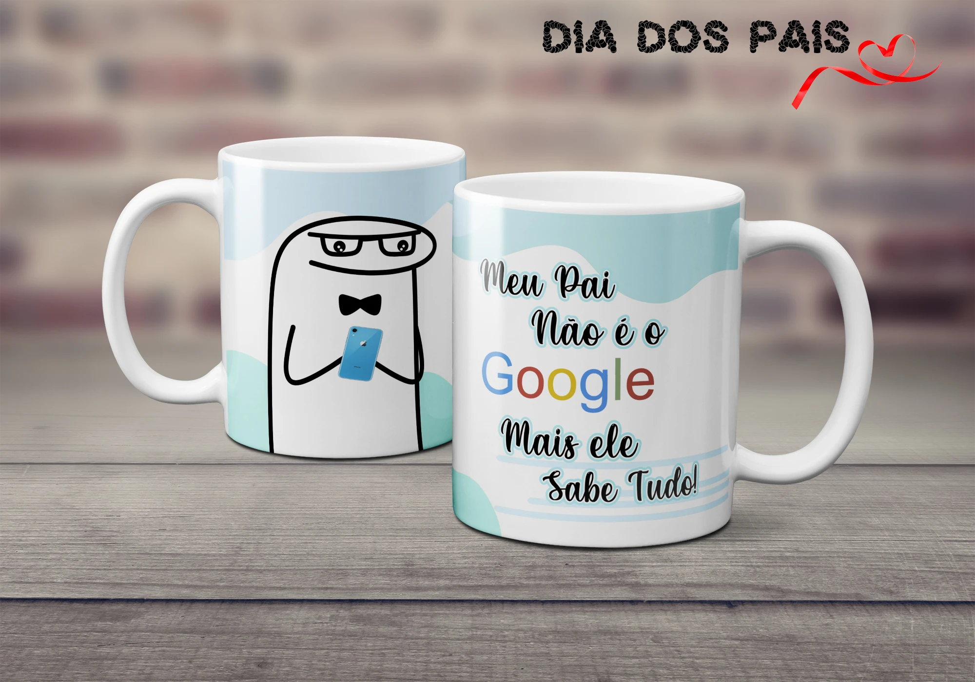 Caneca Flork Dia dos Pais Personalizada -  Meu pai não é o Google mas sabe de tudo - Presente Criativo para o Papai