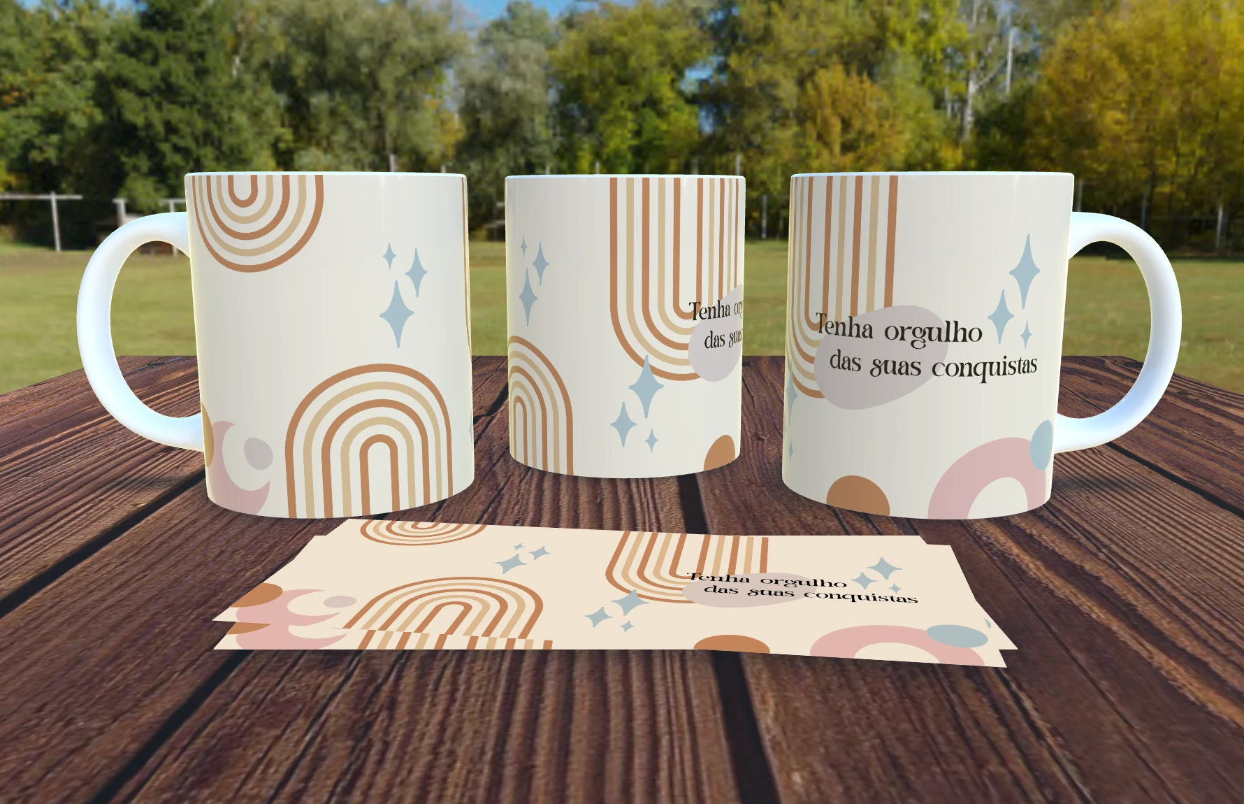 Caneca Personalizada Positividade Minimalista -  Tenha Orgulho das suas conquistas- Presente Criativo