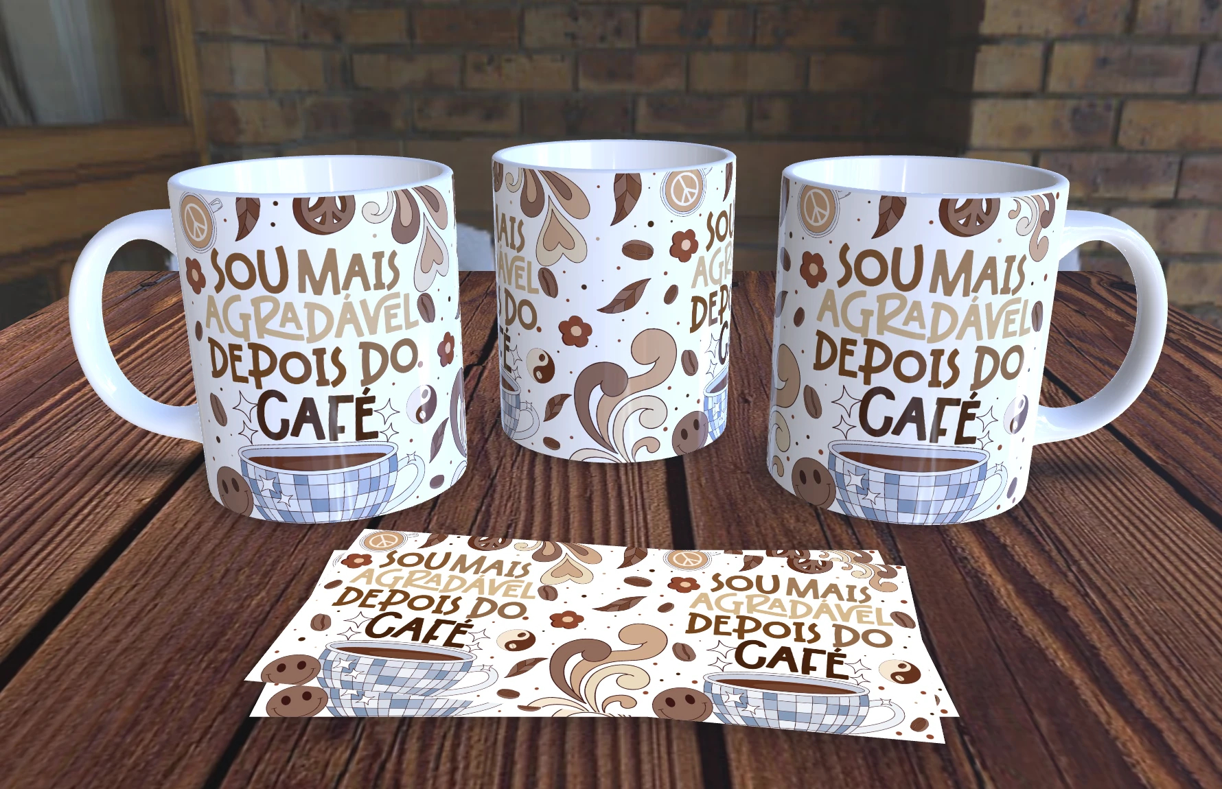 Caneca Personalizada Vibes de Boa -  Sou mais agradável depois do café - Presente Criativo Cerâmica 325ml