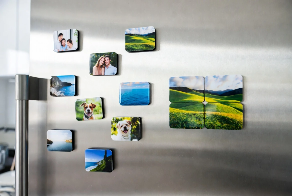 Imã de Geladeira Personalizado com Foto ou Logo 3,5x2,5cm - Kit Lembrancinha - Brinde para Empresa e Eventos