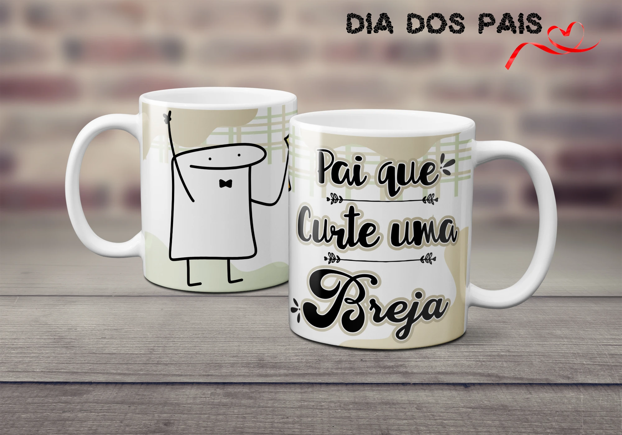 Caneca Flork Dia dos Pais Personalizada -  Pai que curte uma Breja - Presente Criativo para o Papai