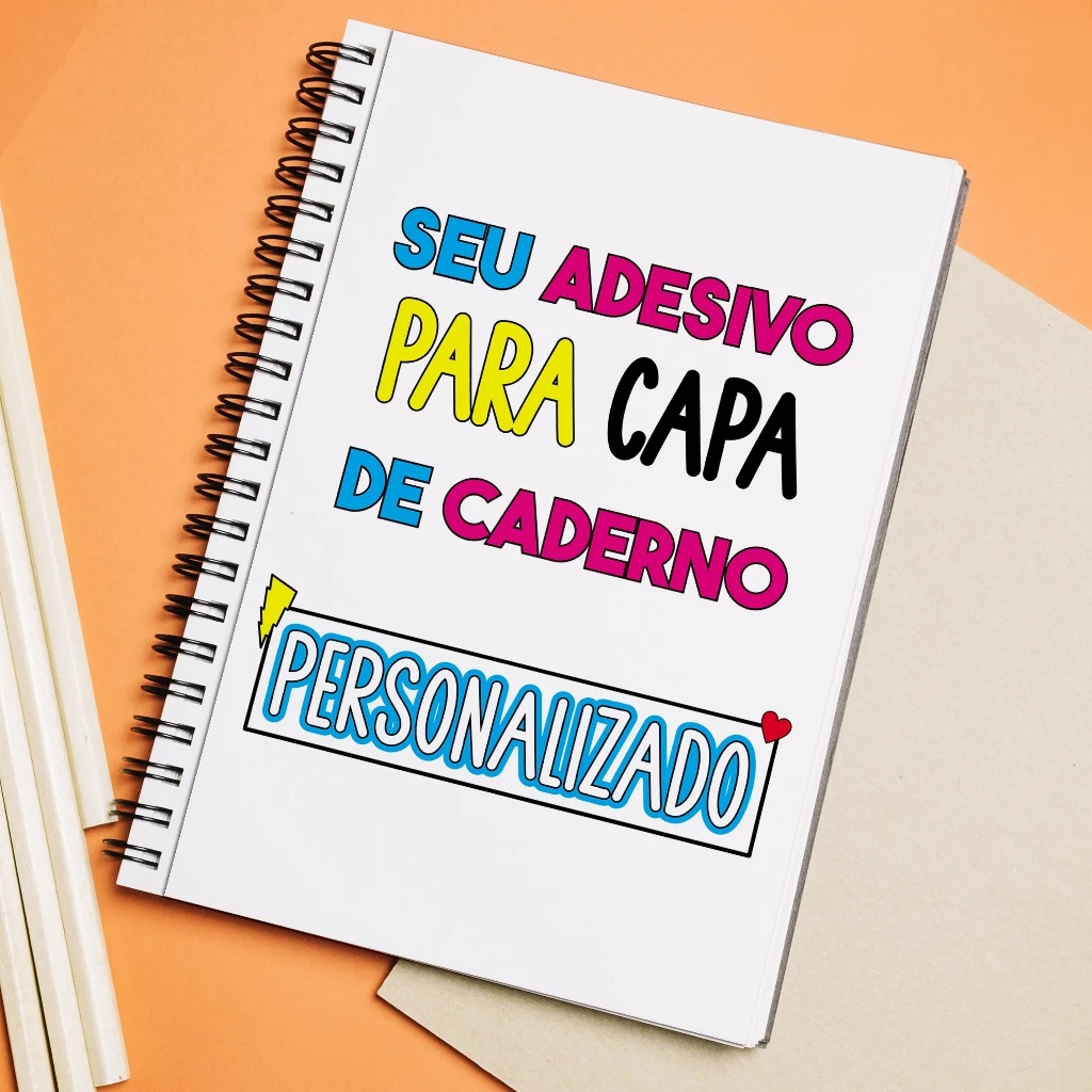 Encapamento Personalizado de Caderno até 20x30 cm (A4) — Traga seu Caderno, Nós Aplicamos!