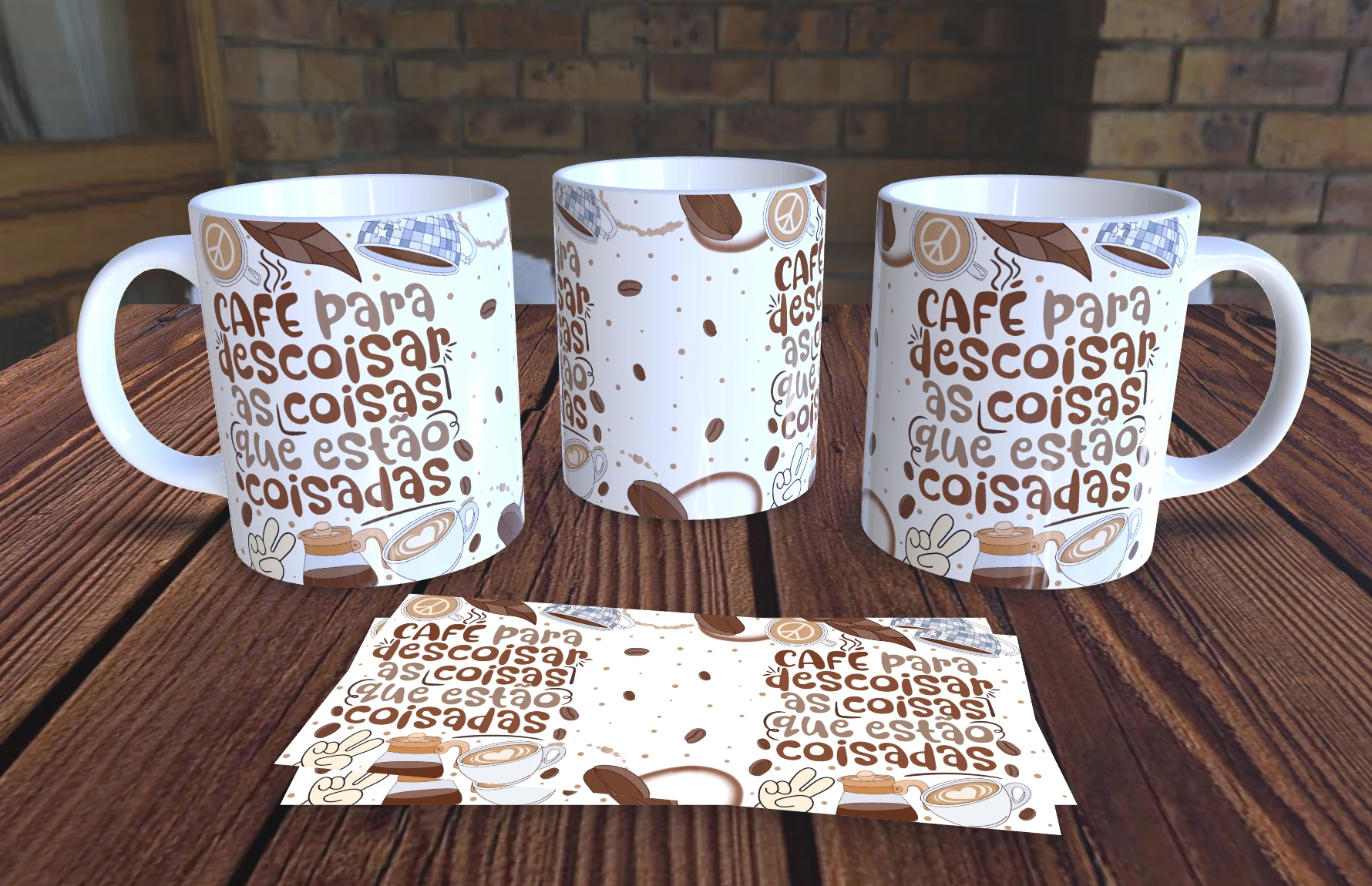 Caneca Personalizada Vibes de Boa - Café para as coisas que estão coisadas- Presente Criativo Cerâmica 325ml