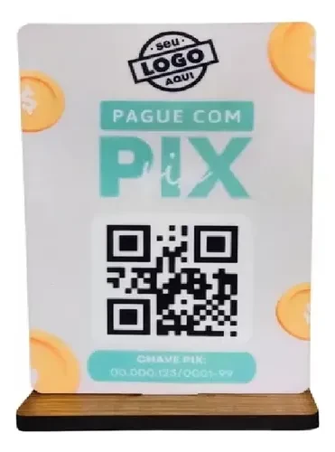 Placa MDF 10x15 cm Personalizada — Pix QR Code
