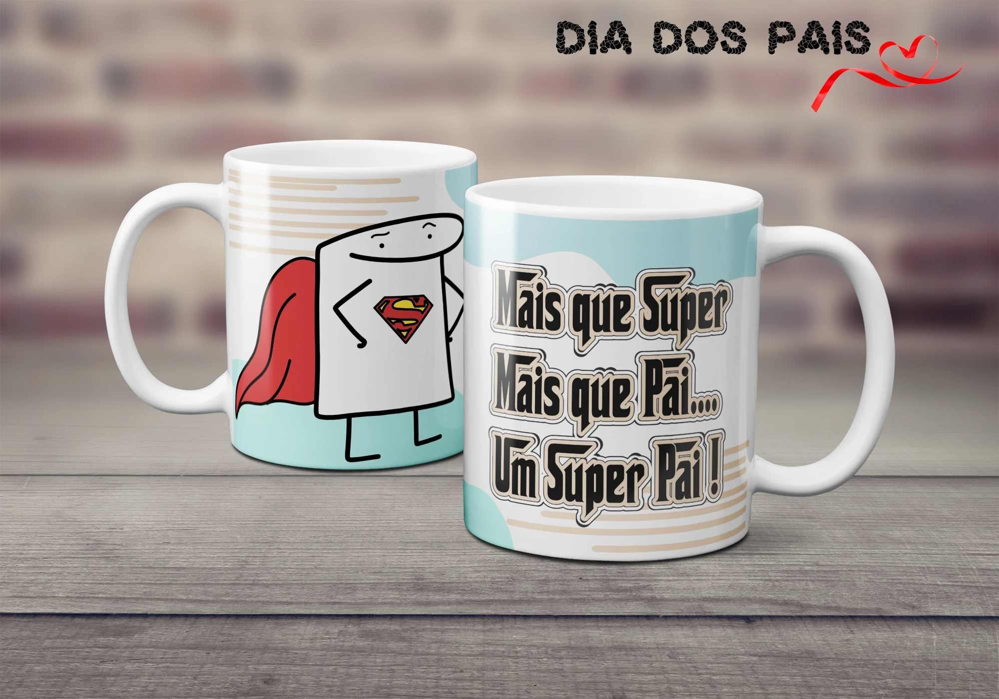 Caneca Flork Dia dos Pais Personalizada -  Mais que super, mais que pai, uma super pai  - Presente Criativo para o Papai