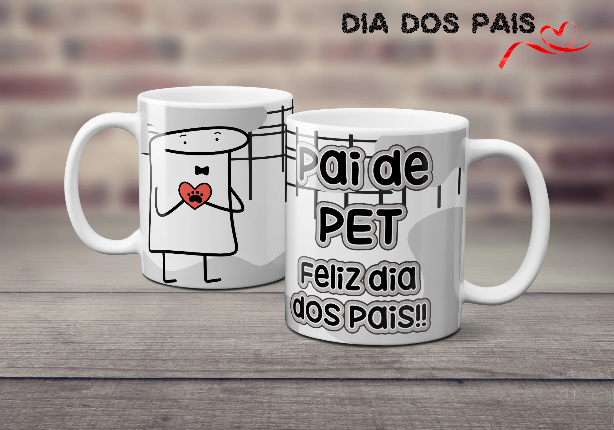 Caneca Flork Dia dos Pais Personalizada -  Pai de Pet - Presente Criativo para o Papai