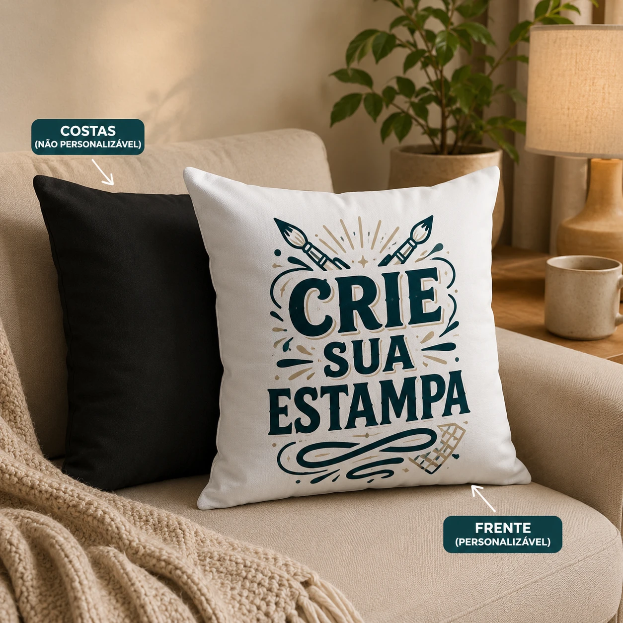 Almofada Personalizada 20x20 cm Já Cheia – Presente Personalizado com Sua Foto ou Arte