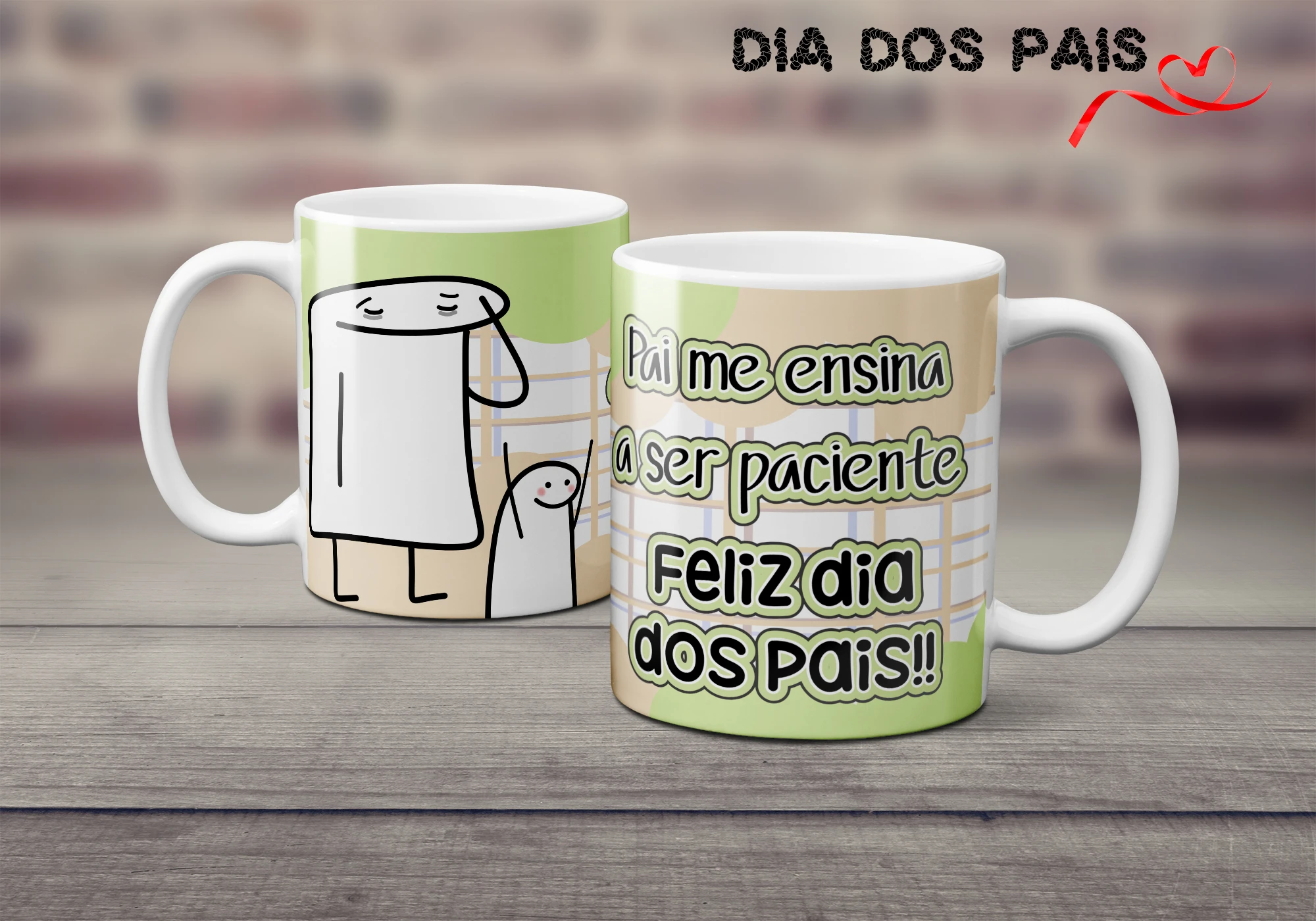 Caneca Flork Dia dos Pais Personalizada -  Pai me ensina a ser paciente   - Presente Criativo para o Papai