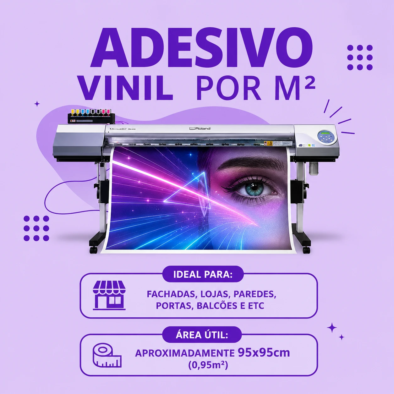 Adesivo Vinil Personalizado Metro Quadrado M² - Impressão Digital Alta Resolução com Envio de Arquivo