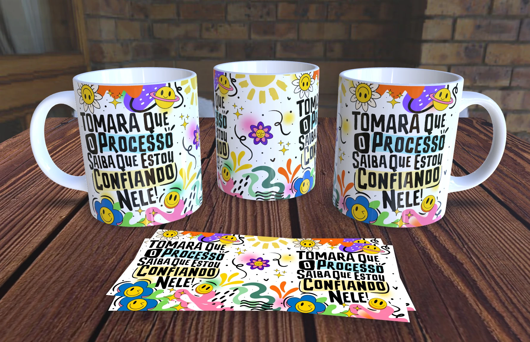 Caneca Personalizada Vibes de Boa - Tomara que o processo saiba que estou confiando nele  - Presente Criativo Cerâmica 325ml