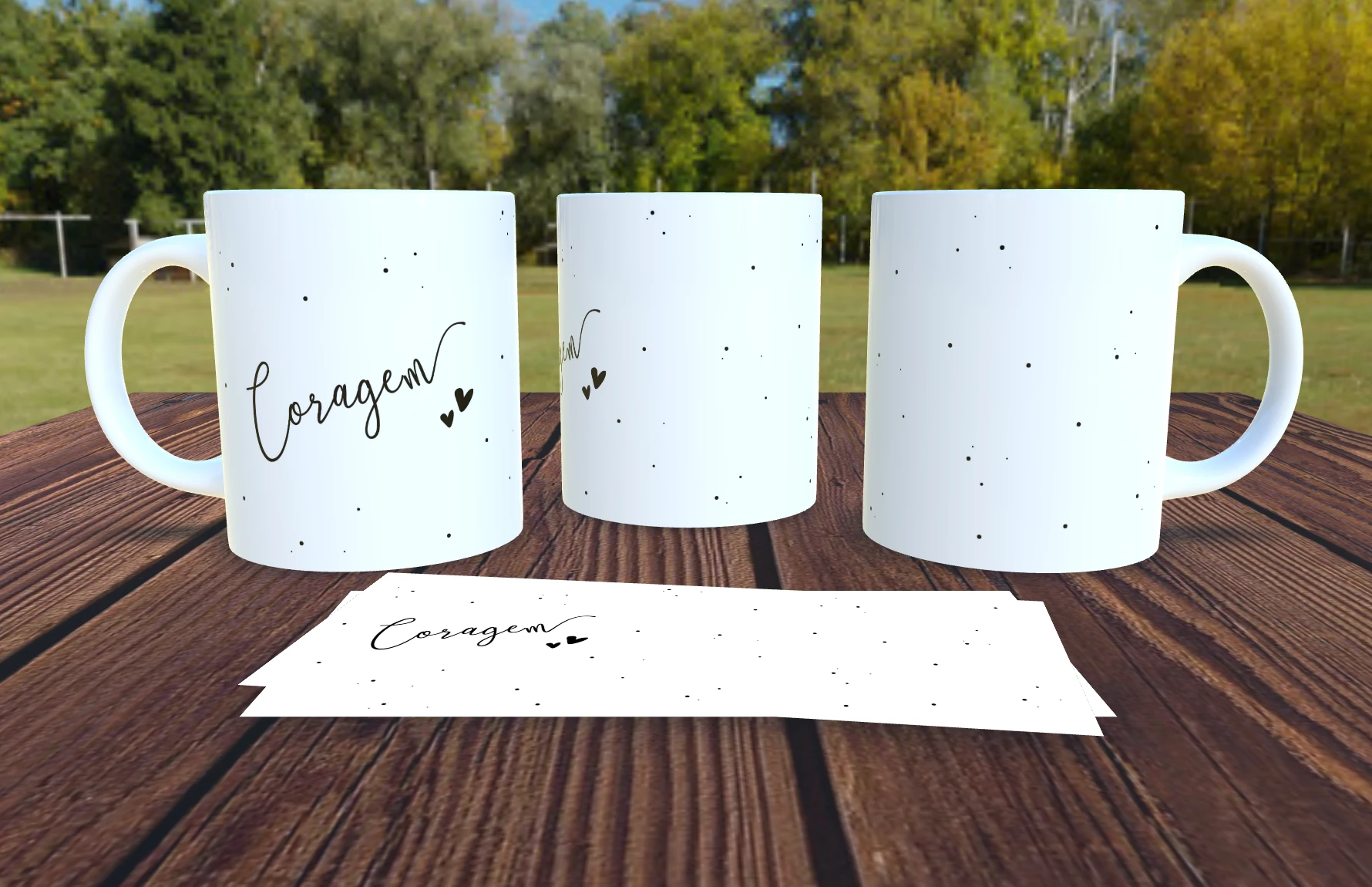 Caneca Personalizada Positividade Minimalista -  Coragem - Presente Criativo
