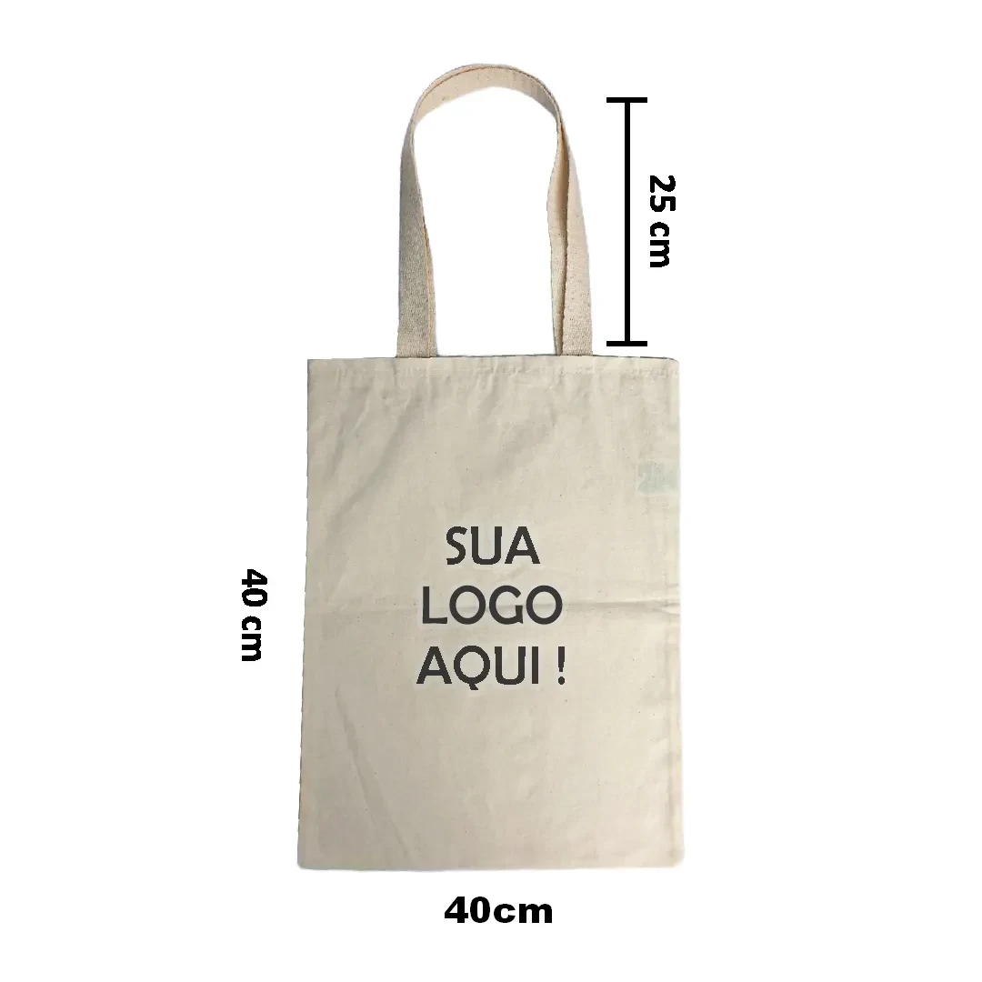 Sacola Ecobag algodão cru 40x40 cm bolsa Ecológica