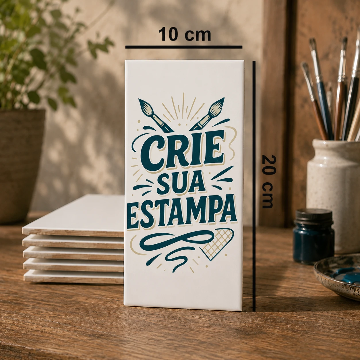 Azulejo Decorativo 10x20 Personalizado Com Sua Foto Ou Frase - Placa De Cerâmica